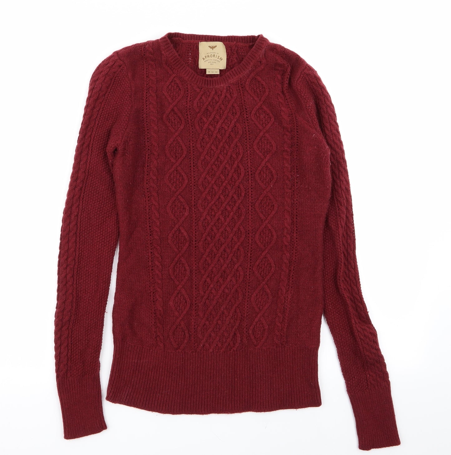 aphorism Womens Red Geometric  Pullover Jumper Size 12