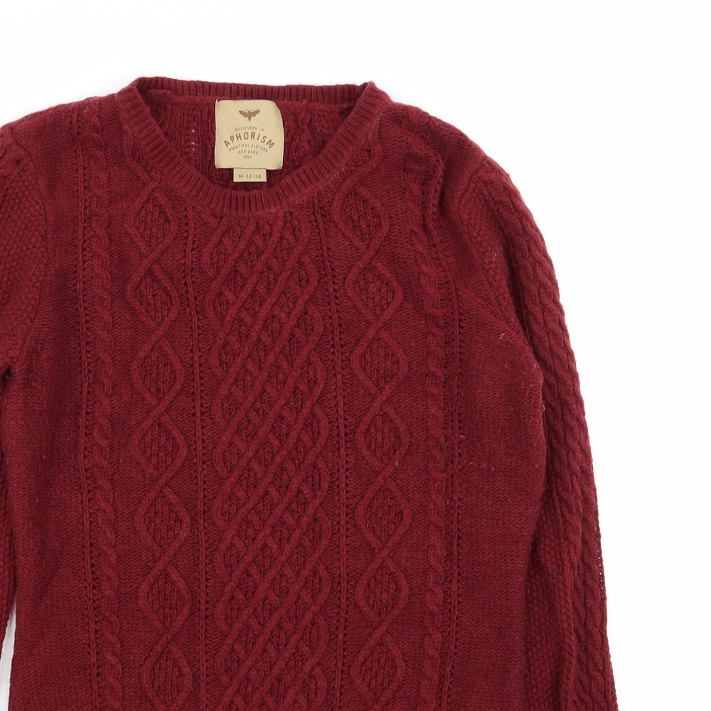 aphorism Womens Red Geometric  Pullover Jumper Size 12