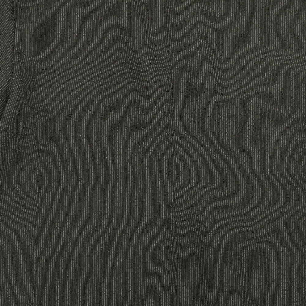 Essentials Womens Green Striped  Jacket Blazer Size 18