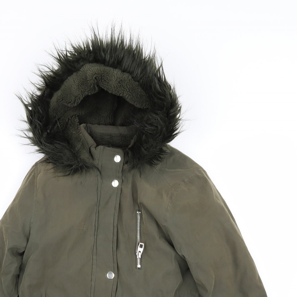 Primark Girls Green   Parka Coat Size 10-11 Years