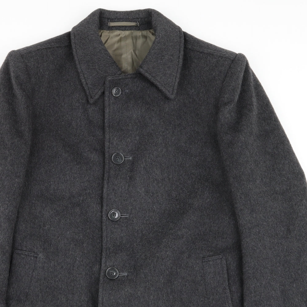 clothes of character Mens Grey   Overcoat Coat Size L