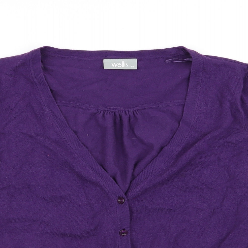 Wallis Womens Purple   Cardigan Jumper Size 18