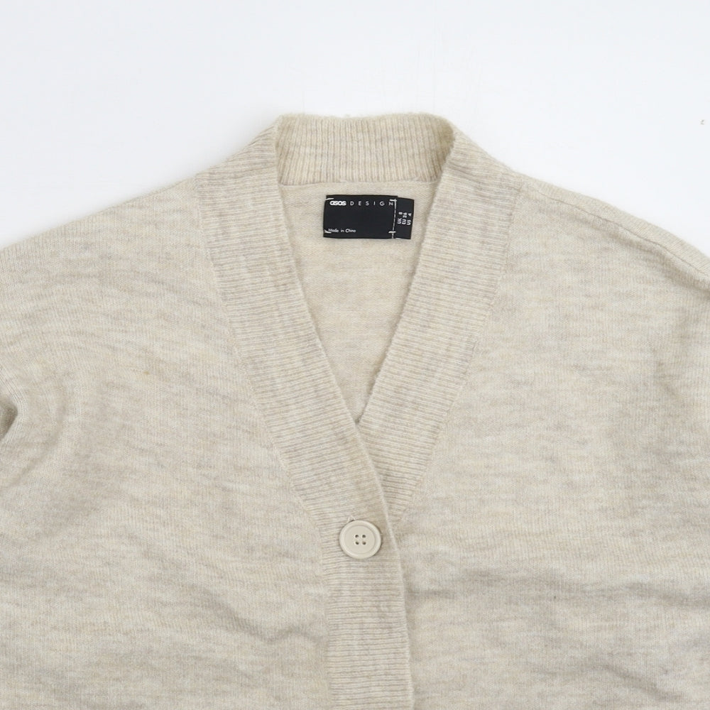 ASOS Womens Beige  Knit Cardigan Jumper Size 8
