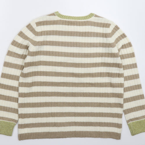 Together Womens Multicoloured Striped Knit Pullover Jumper Size 14