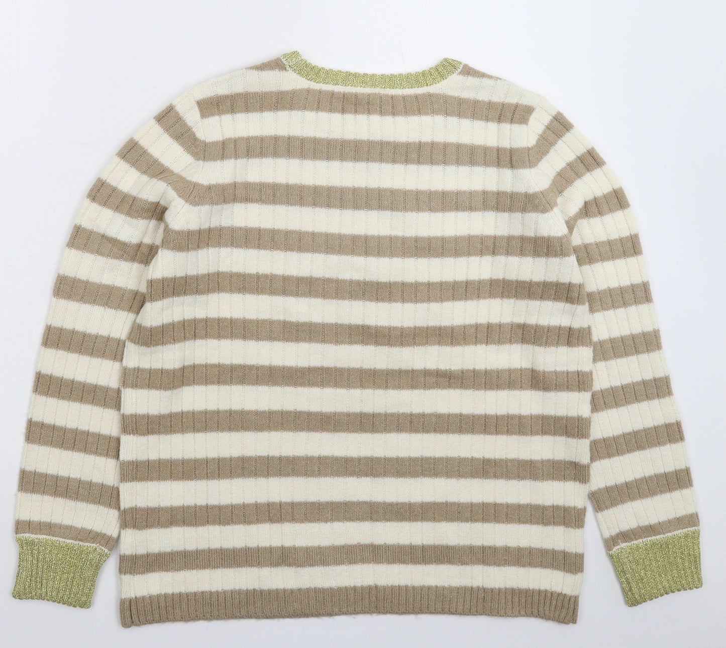 Together Womens Multicoloured Striped Knit Pullover Jumper Size 14