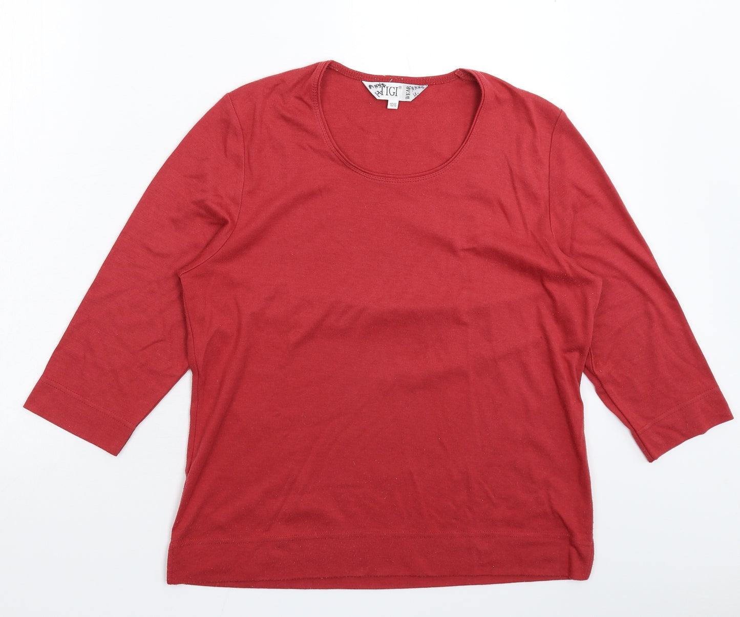 Tigi Womens Red   Basic T-Shirt Size 16