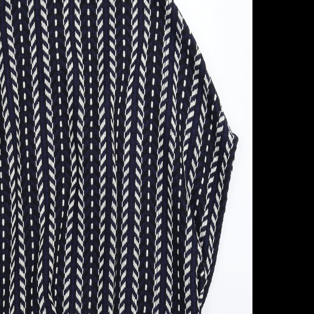 NEXT Womens Blue Striped Knit Jacket Coatigan One Size