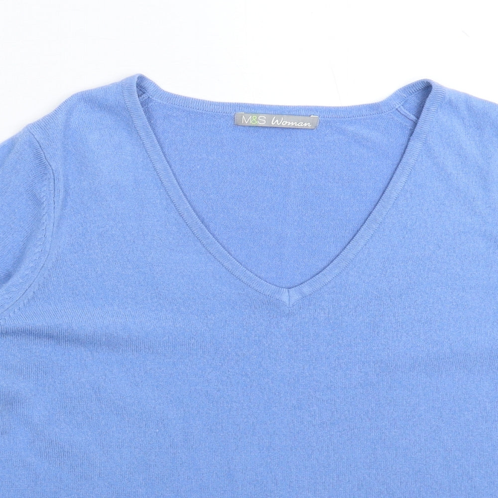 Marks and Spencer Womens Blue  Knit Pullover Jumper Size 16