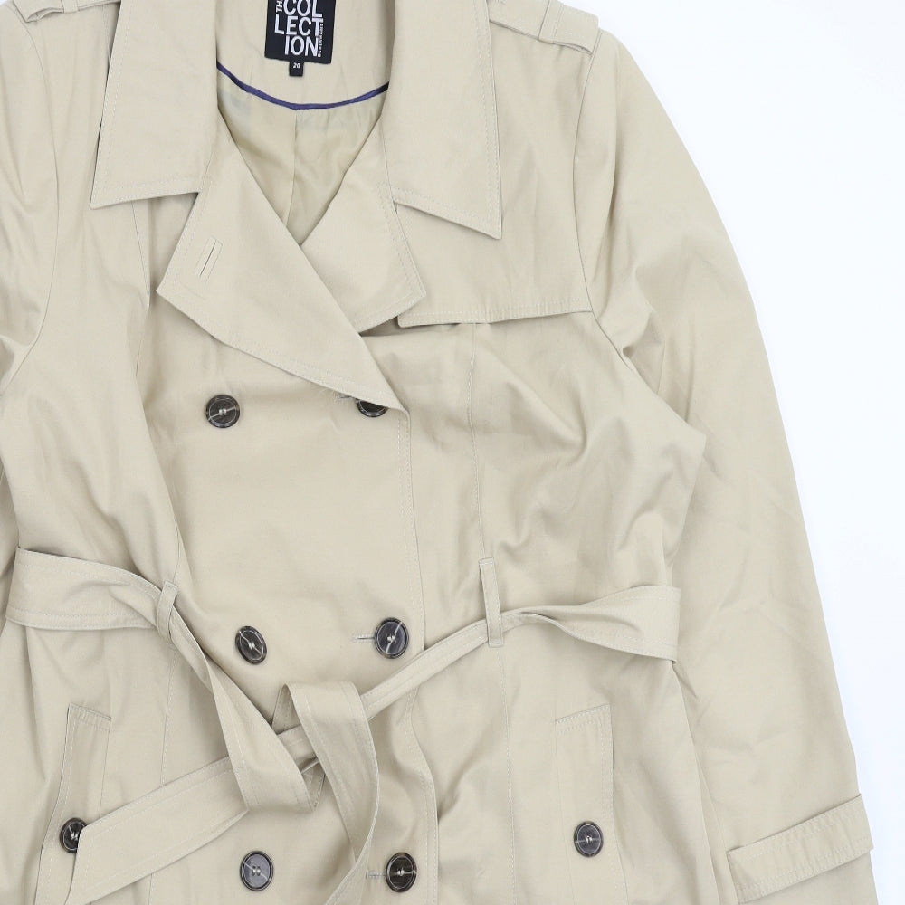 Debenh Womens Beige   Trench Coat Coat Size 20