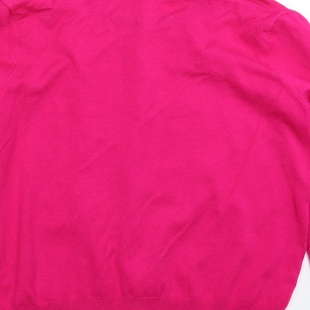 Marks and Spencer Womens Pink  Knit Cardigan Jumper Size 12