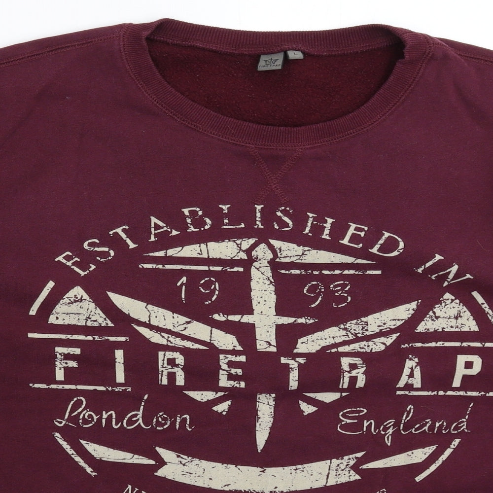 Firetrap Mens Brown   Pullover Sweatshirt Size L