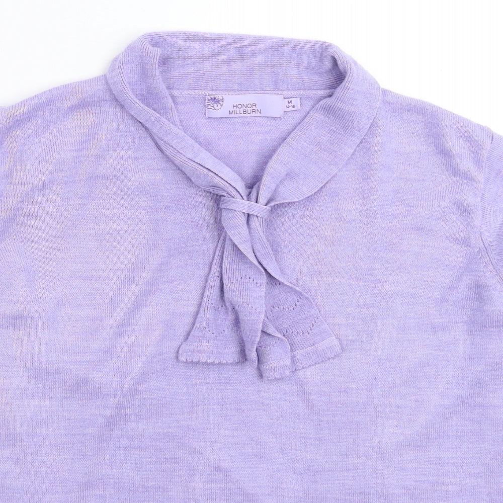 Honor Millburn Womens Purple  Knit Pullover Jumper Size 16