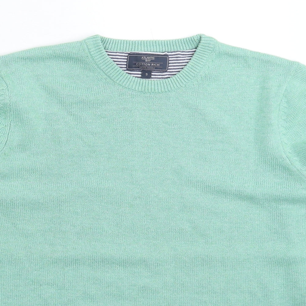 Atlantic  Mens Green  Knit Pullover Jumper Size S