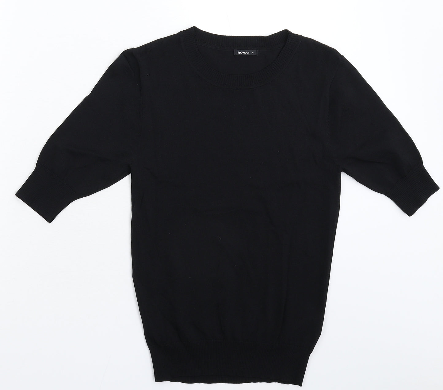 Roman Womens Black  Knit Pullover Jumper Size 10