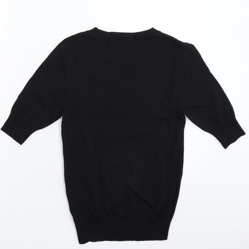 Roman Womens Black  Knit Pullover Jumper Size 10
