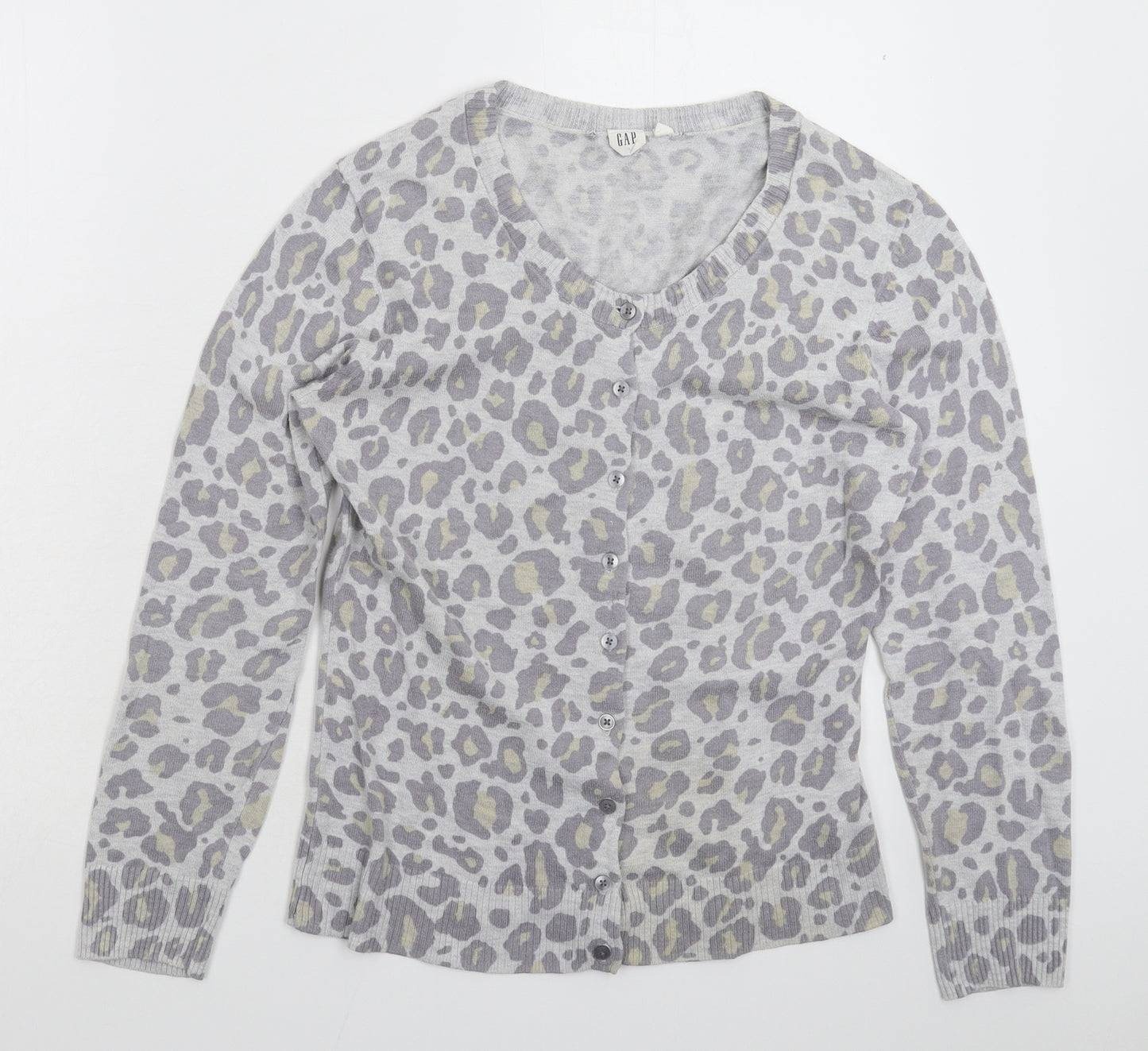 Gap Womens Grey Animal Print Knit Cardigan Jumper Size M