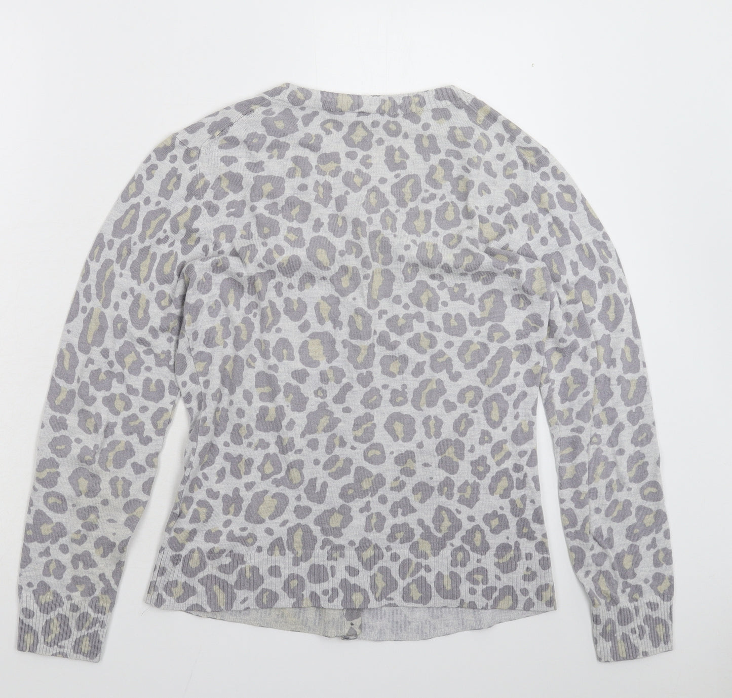 Gap Womens Grey Animal Print Knit Cardigan Jumper Size M
