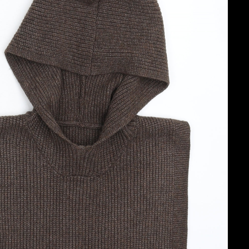 Preworn Womens Grey  Knit Cape Jumper One Size