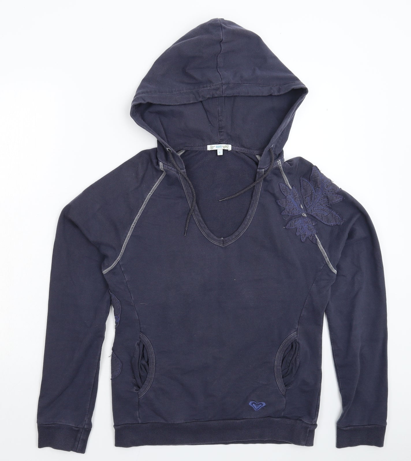 ROXY Womens Blue   Pullover Hoodie Size L