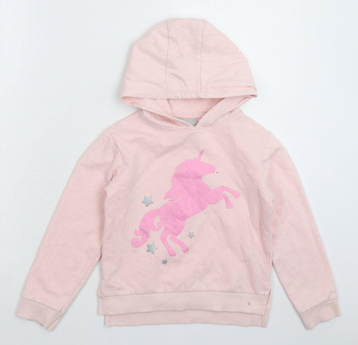 Matalan Girls Pink Pullover Hoodie Size 8 Years