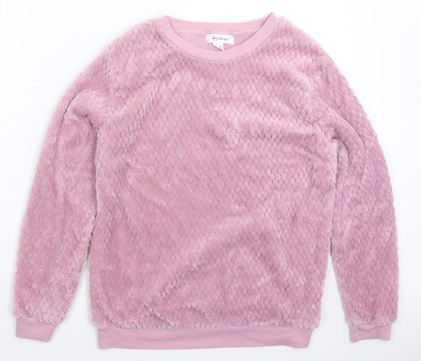 Love to Lounge Womens Pink Solid Fleece Top Pyjama Top Size 12
