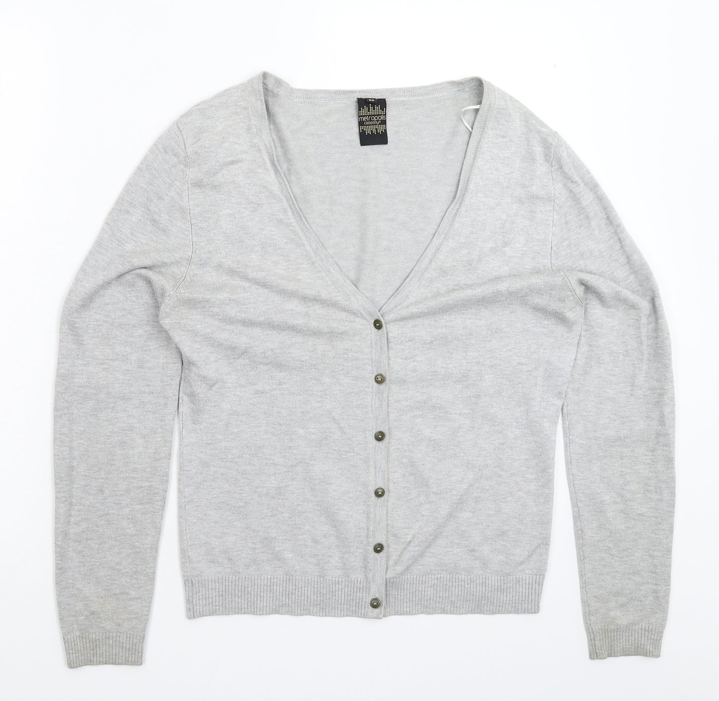 Metropolis Womens Grey  Knit Cardigan Jumper Size L