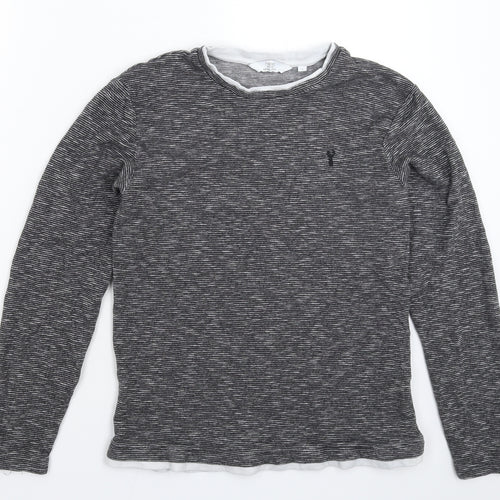 NEXT Mens Grey Striped  Pullover Sweatshirt Size S