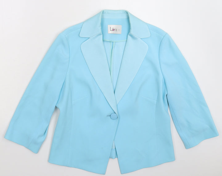 Libra Womens Blue Jacket Suit Jacket Size 12