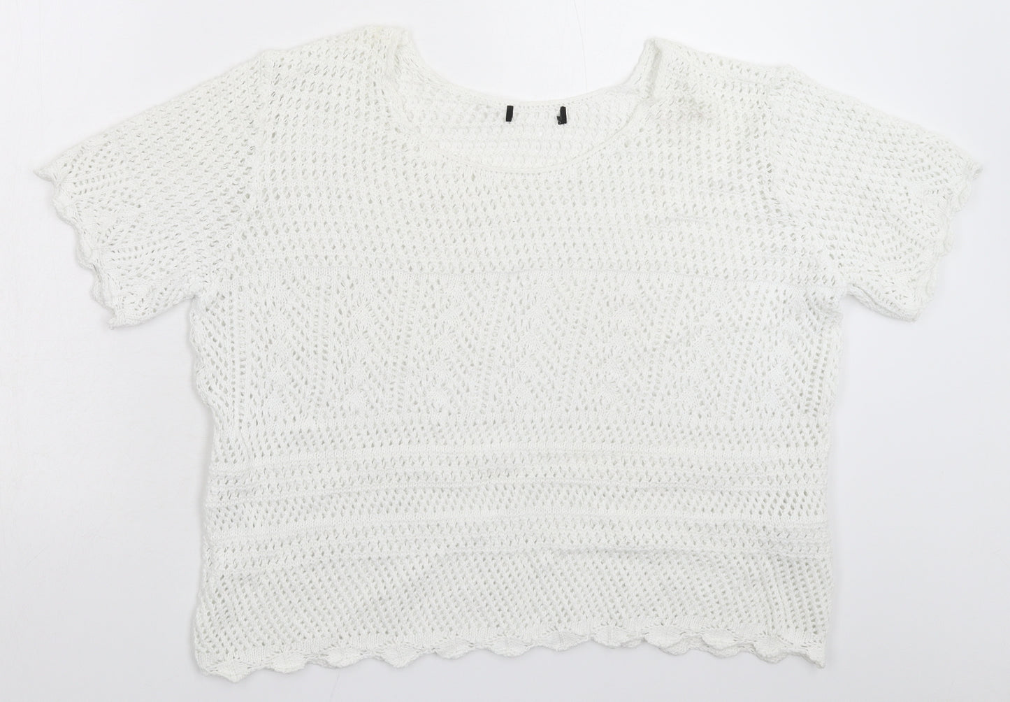 Atmosp Womens White  Knit Pullover Jumper Size 20