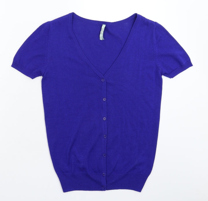 Maya Womens Blue  Knit Cardigan Jumper Size S