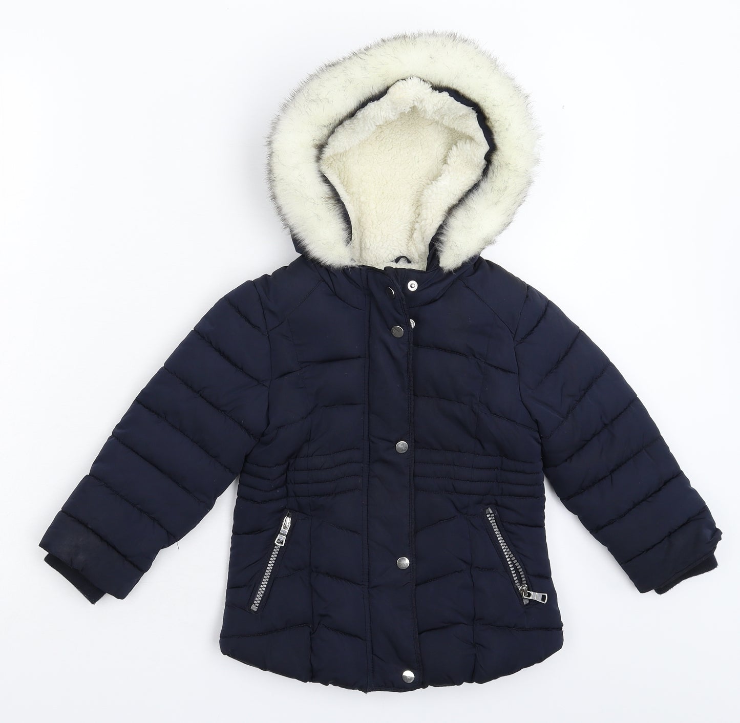 Primark Girls Blue   Parka Coat Size 2-3 Years