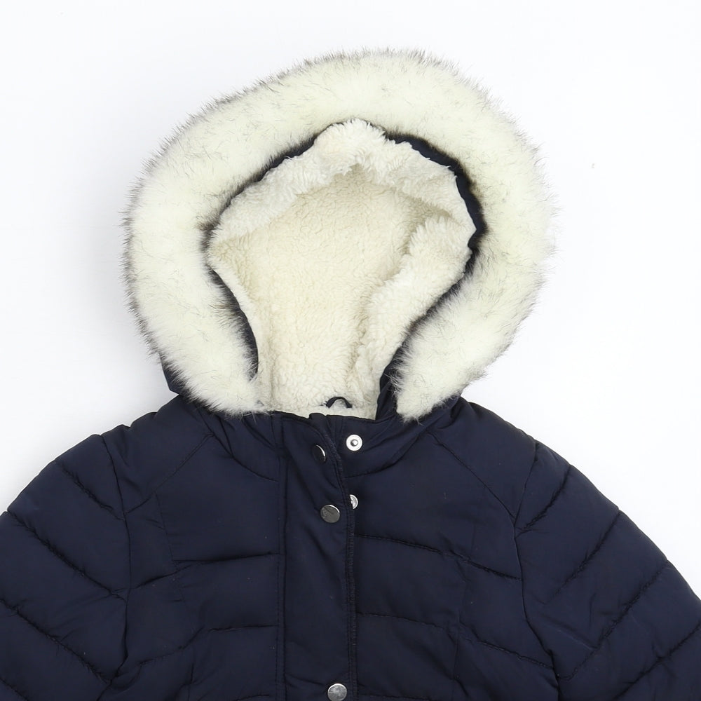 Primark Girls Blue   Parka Coat Size 2-3 Years