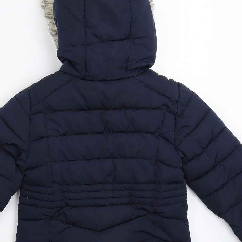 Primark Girls Blue   Parka Coat Size 2-3 Years