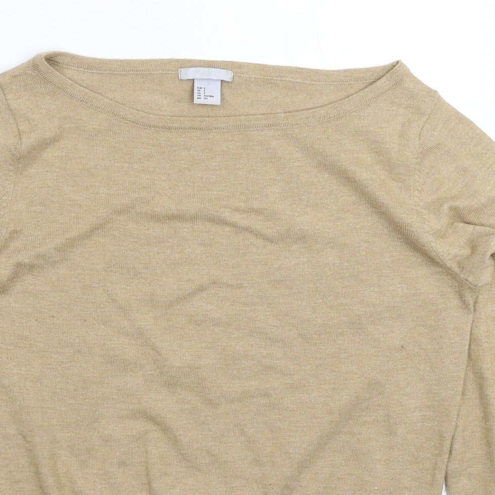 H&M Womens Beige  Knit Pullover Jumper Size S