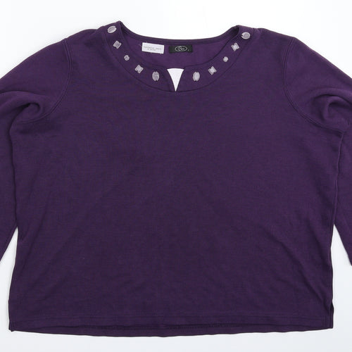 BM Womens Purple   Basic T-Shirt Size L  - Oversized