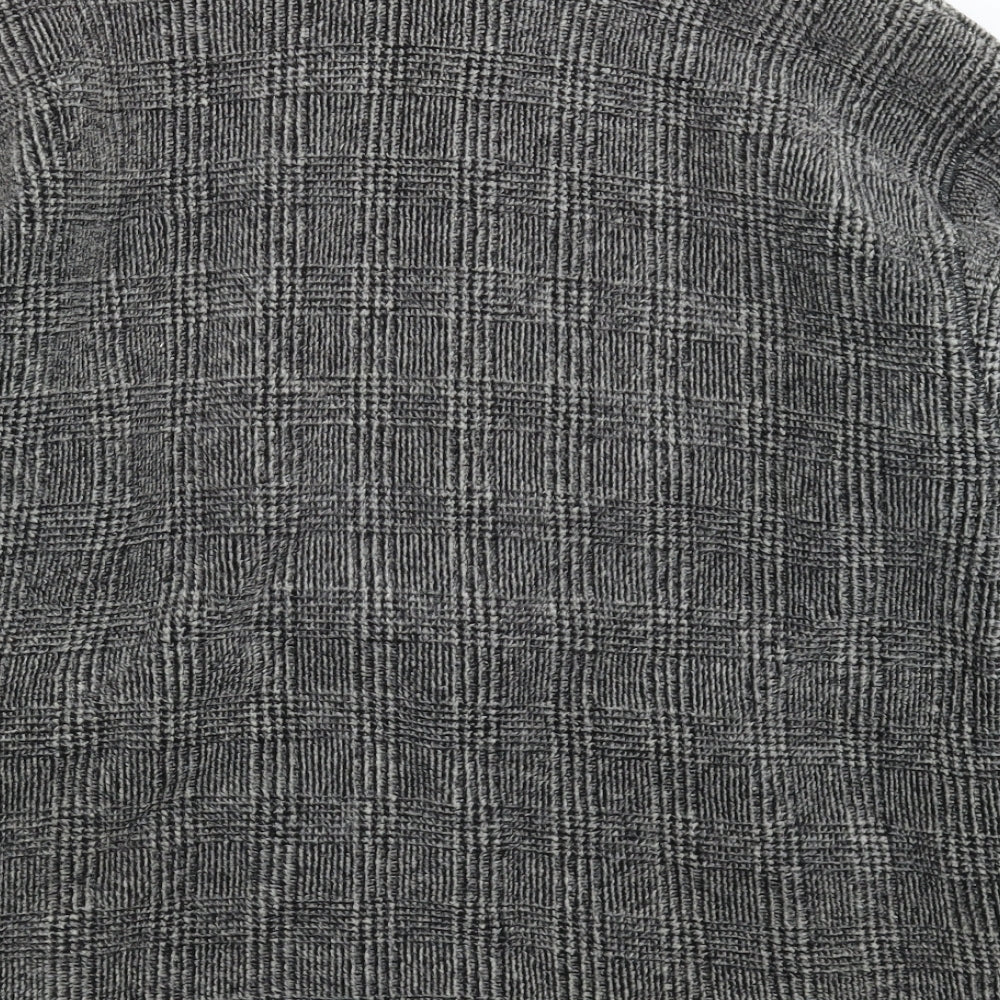 Marks and Spencer Mens Grey Check Fleece Jacket  Size S