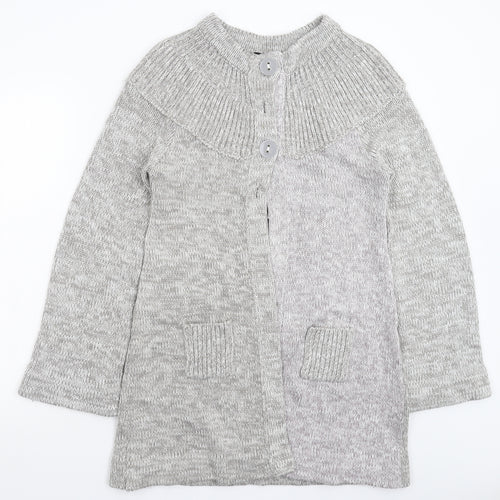 QED Womens Grey  Knit Jacket Coatigan Size M