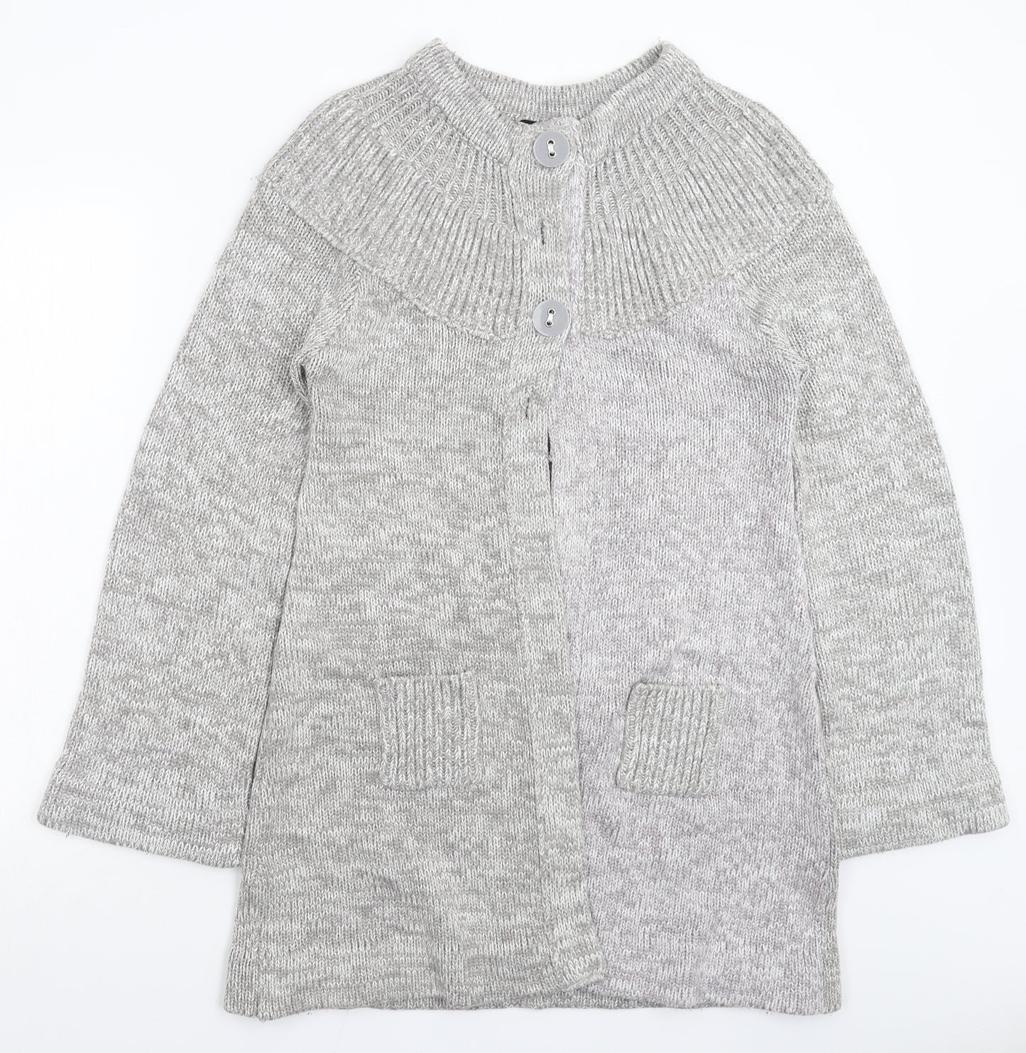 QED Womens Grey  Knit Jacket Coatigan Size M