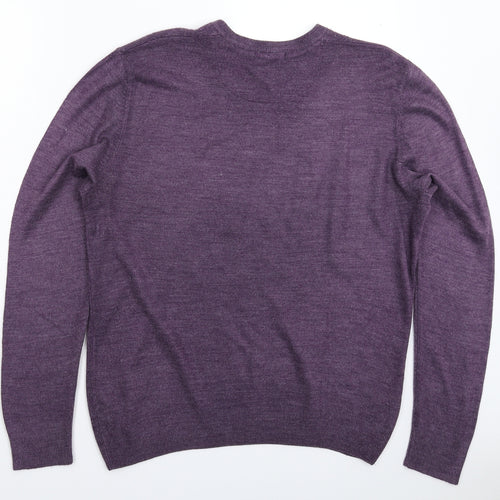 Thomas Nas Mens Purple  Knit Pullover Jumper Size S