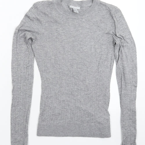H&M Womens Grey  Knit Pullover Jumper Size XS