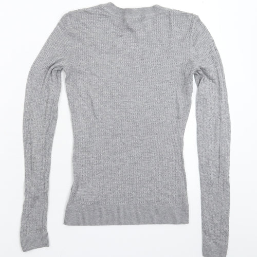 H&M Womens Grey  Knit Pullover Jumper Size XS