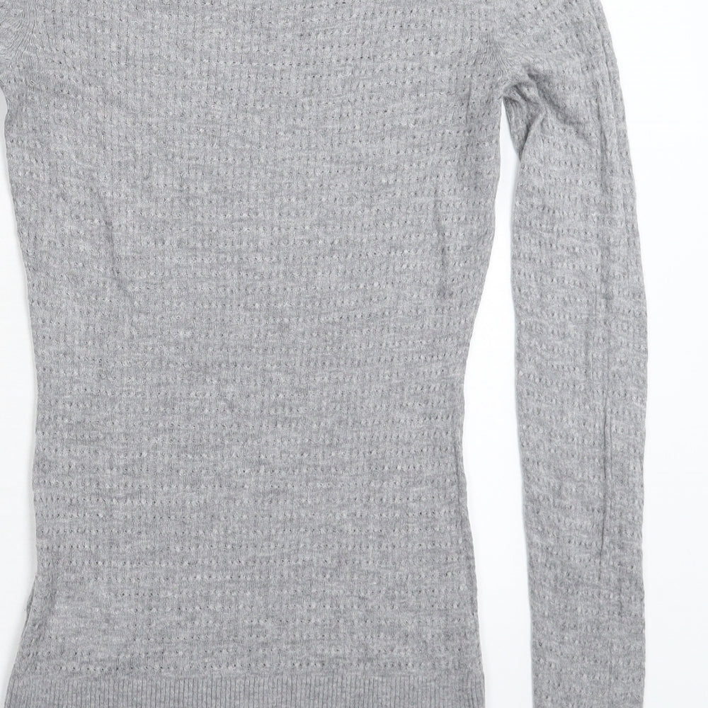 H&M Womens Grey  Knit Pullover Jumper Size XS