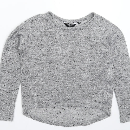 New Look Girls Grey  Knit Pullover Jumper Size 10-11 Years