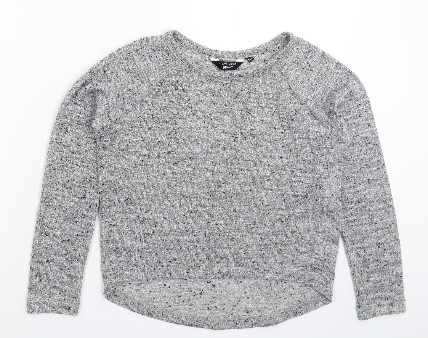 New Look Girls Grey  Knit Pullover Jumper Size 10-11 Years