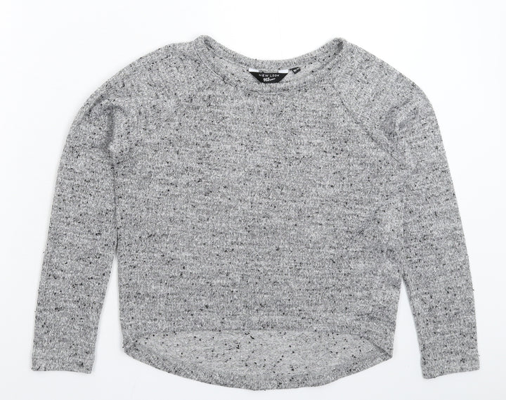 New Look Girls Grey  Knit Pullover Jumper Size 10-11 Years