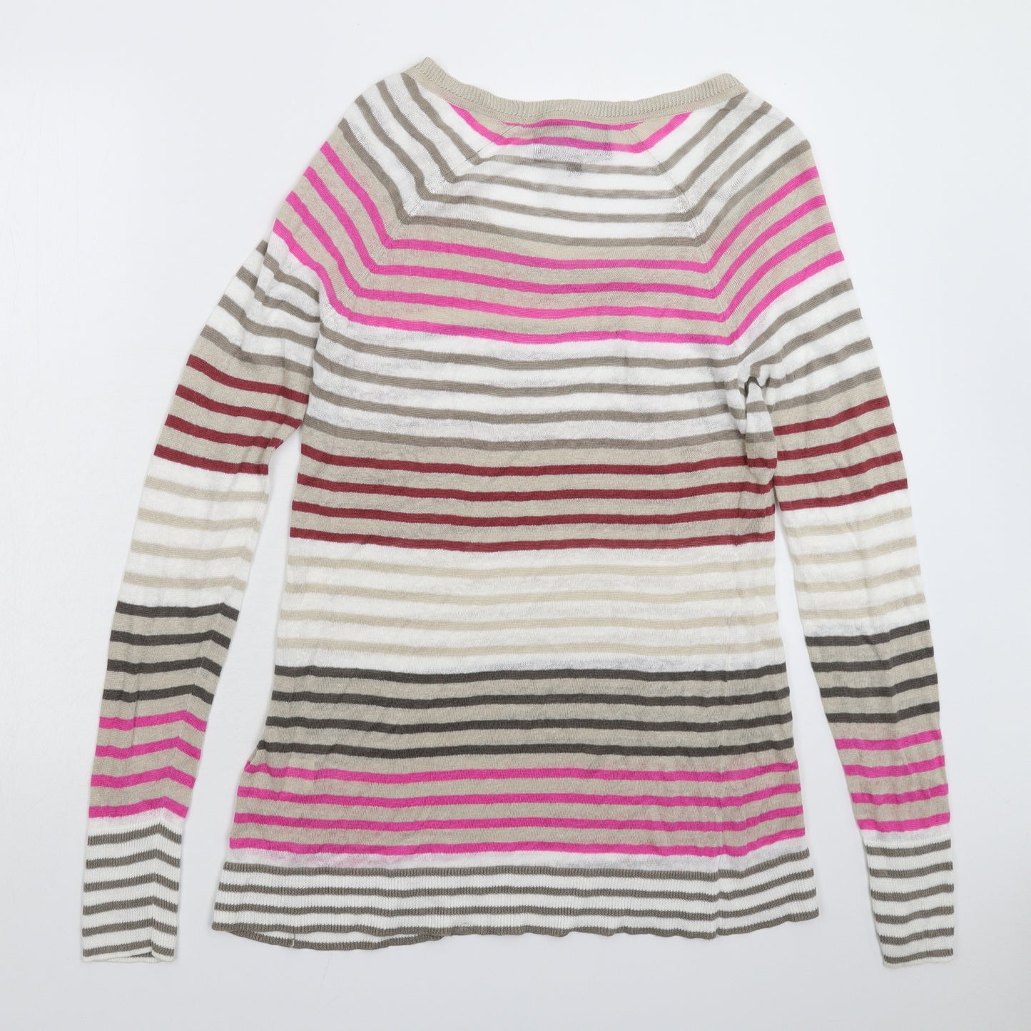 Fenn w Womens Multicoloured Striped Knit Pullover Jumper Size 12