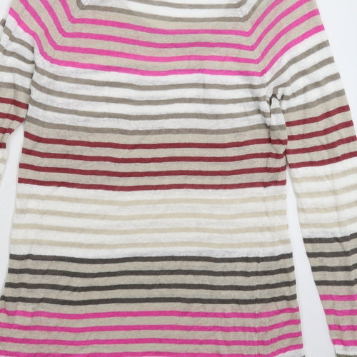 Fenn w Womens Multicoloured Striped Knit Pullover Jumper Size 12