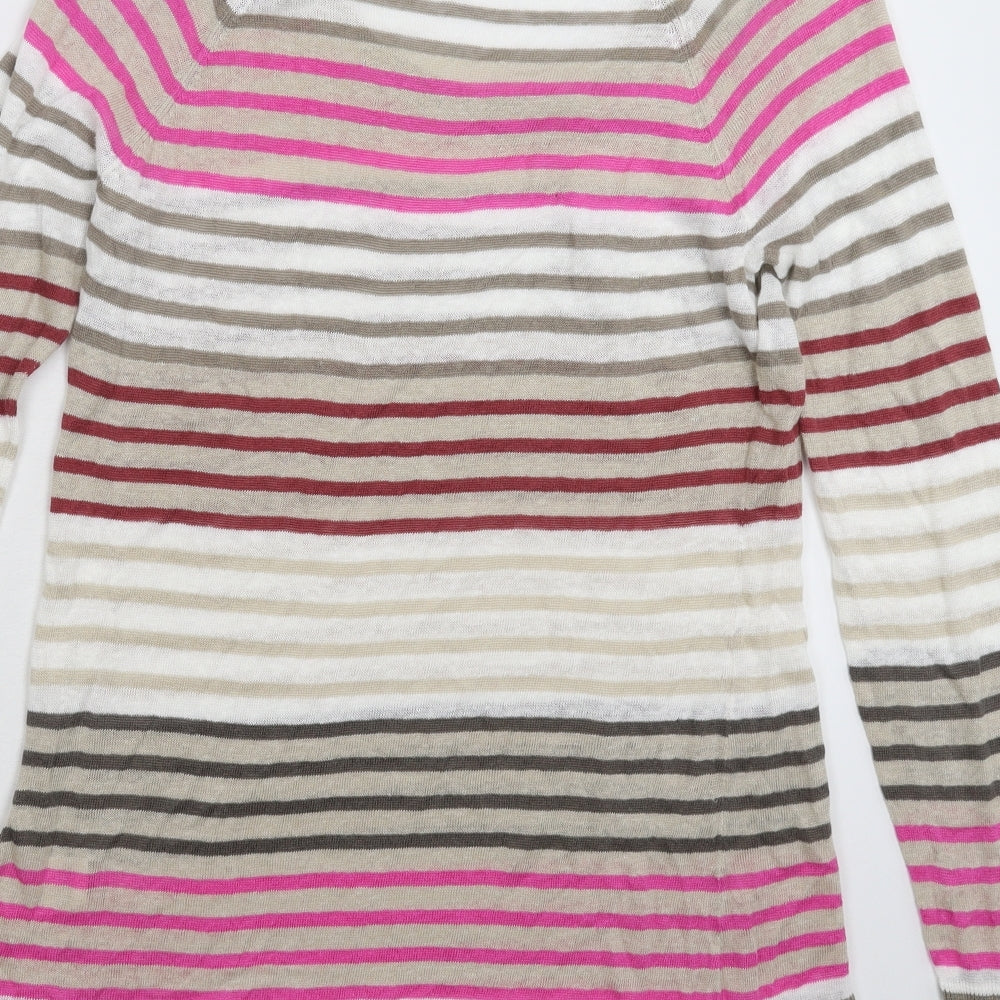 Fenn w Womens Multicoloured Striped Knit Pullover Jumper Size 12