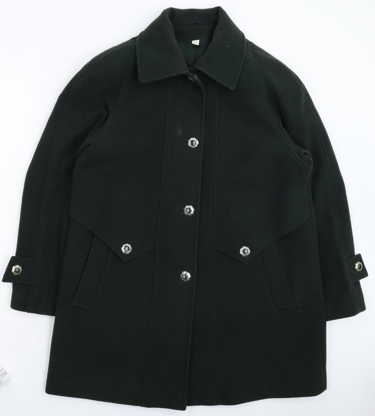 Holmewood Womens Green   Pea Coat Coat Size 14