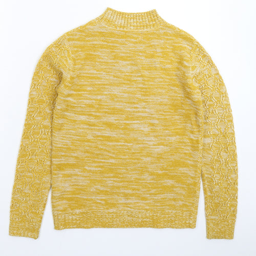 Papaya Womens Yellow  Knit Pullover Jumper Size S
